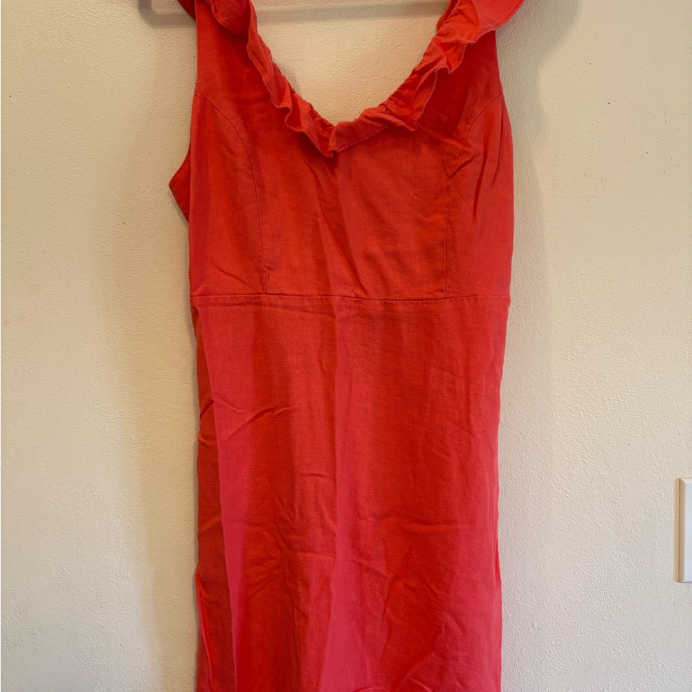 Old Navy Coral Sleeveless Linen blend Dress